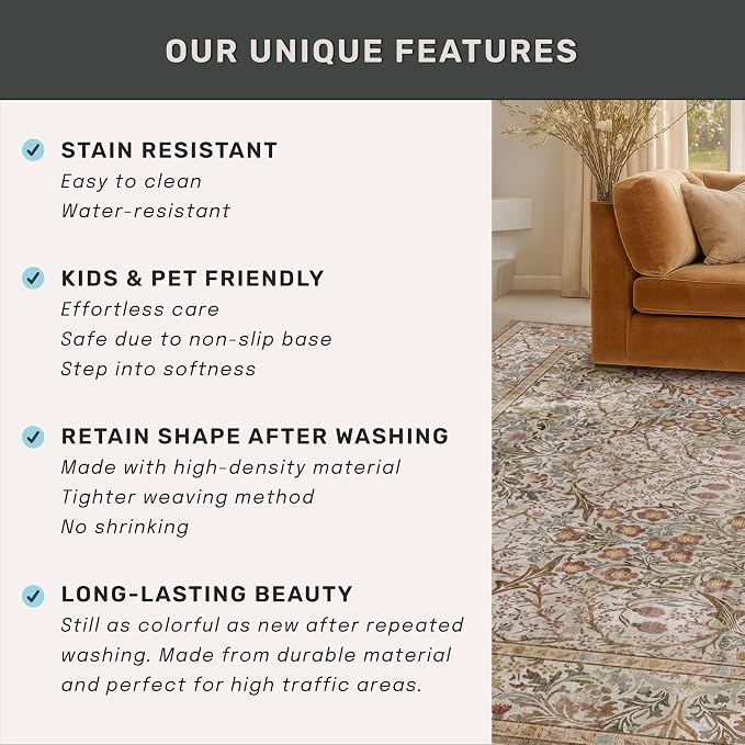 Washable 10x14 Living Room Rug - Image 7