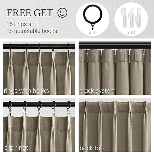 120 Inches Long Pinch Pleated Semi Sheer Curtains - Image 2