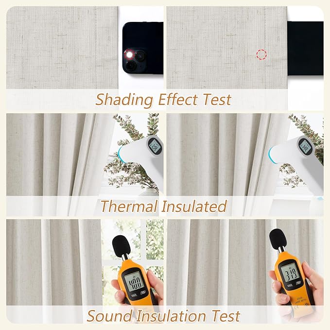 Guken Extra Long 144 Inch Boho 100% Blackout Curtains Room Darkening Noise - Image 5