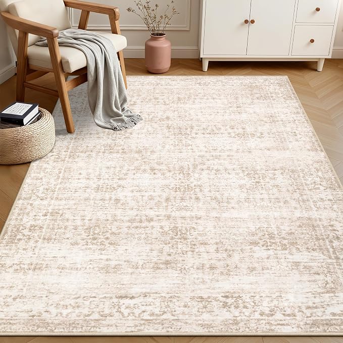 6x9 Area Rugs Living Room Rug: Washable Vintage Boho Rug No Slip Stain - Image 3