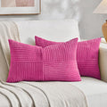 Fancy Homi 2 Packs Hot Pink Long Lumbar Decorative Throw Pillow Covers 12x24 by Fancy+Homi