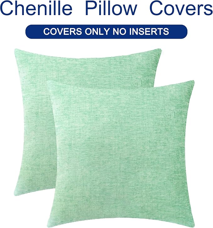 CaliTime Throw Pillow Covers Decorative 20 X 20 Inches Pack of 2 Cozy Chenille - Image 6