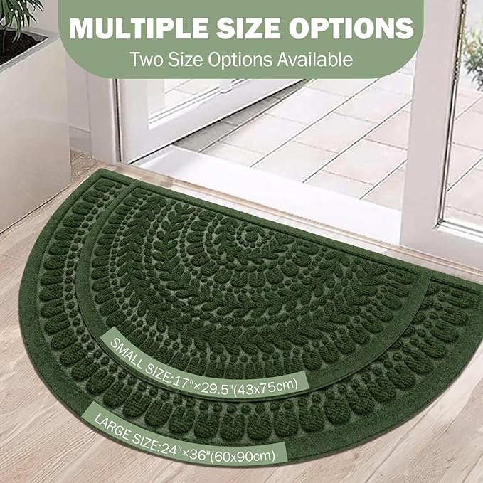 RORA Half Circle Door Mat Front Door Mat Outside Entrance Welcome Mats Outdoor - Image 5
