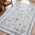 Phantoscope Washable Area Rug 9'x12' Non-Slip, Vintage Neutral Rugs by Phantoscope