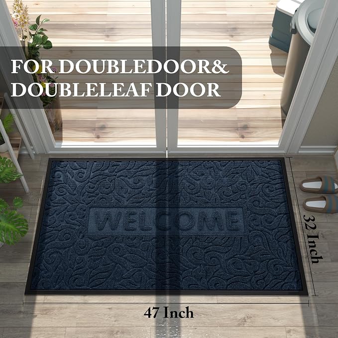 Yimobra Large Welcome Mat 47x32, Waterproof Non-Slip Outdoor Mats - Image 2