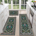 HEBE Washable Kitchen Rugs Sets of 3, Non Slip Absorbent Kitchen Rugs and Mats by HEBE