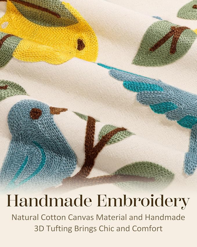 Embroidered Throw Pillow Cover 18x18 Inch - Image 2