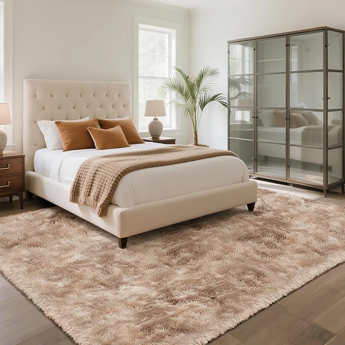 yongyangjuxin Fluffy Rug Shaggy Area Rug, Mottling Beige 10x14 Area Rugs - Image 3