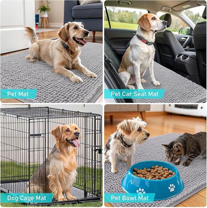 OLANLY Dog Door Mat for Muddy Paws 47x24, Absorbs Moisture and Dirt, Absorbent - Image 7