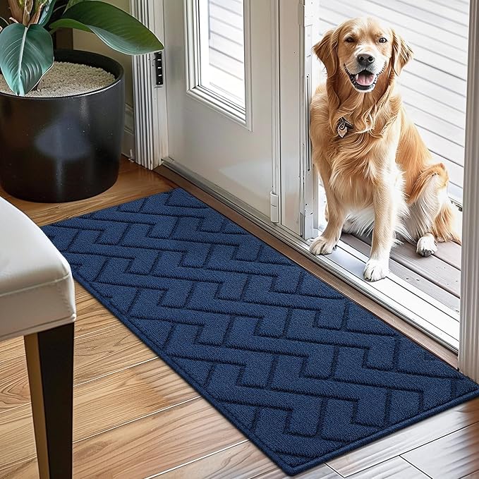 hicorfe Dirt Trapper Indoor Doormat, Non Slip Backing Washable Door Mats by Hicorfe