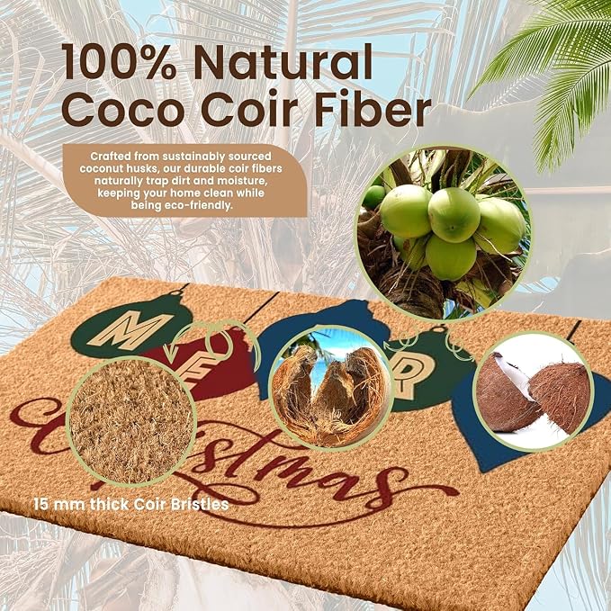 LuxUrux Extra Large Christmas Door Mat 3x5 Feet – Merry Christmas Coir Doormat - Image 4