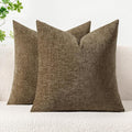 MIULEE Pack of 2 Coffee Throw Pillow Covers 20x20 Inch Soft Chenille Pillow by MIULEE