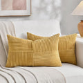 Fancy Homi 2 Packs Mustard Yellow Lumbar Decorative Throw Pillow Covers 16x32 by Fancy+Homi