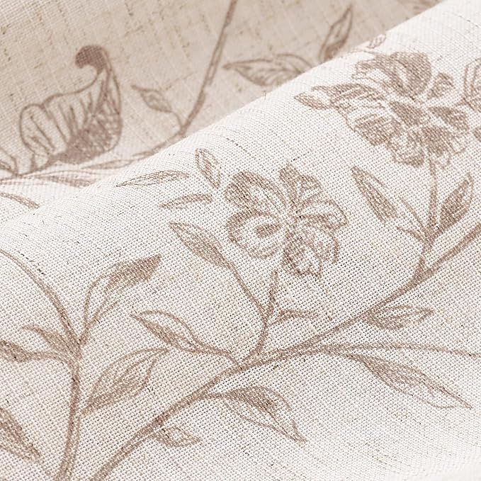 jinchan Ruffled Floral Valance Curtain Shabbychic Linen Window Valance 18 Inch - Image 8