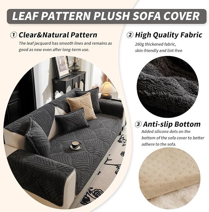 Sectional Couch Cover, Non-Slip Sofa Cover Plush Warm, Funny Fuzzy Pet Couch - Image 3