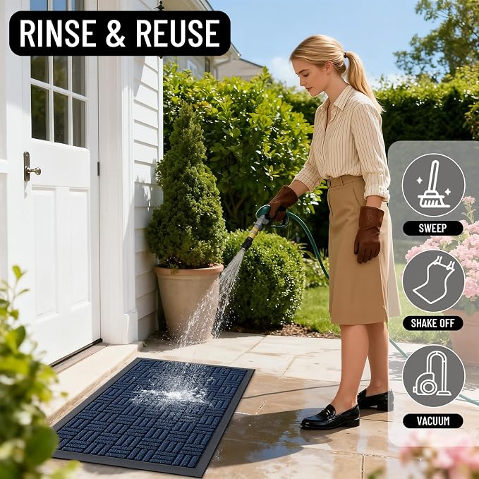 OLANLY Front Door Mat Outside Entrance 59x34, Heavy Duty Sturdy Natural Rubber - Image 8