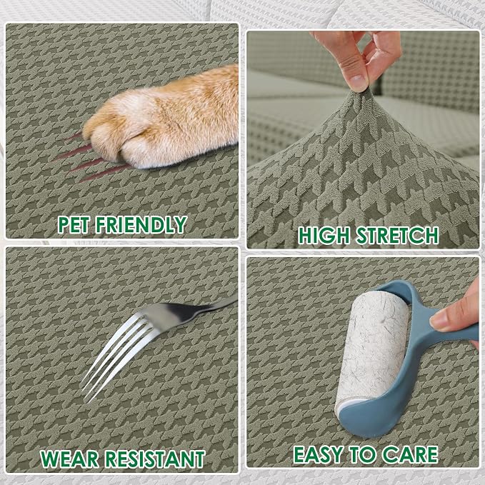 MAXIJIN Couch Cushion Covers for Sectional Sofa, Stretch Sofa Cushion Cover - Image 3