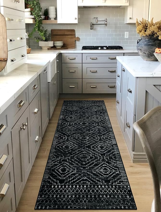 Wonnitar Moroccan Runner Rugs for Hallway 2'6"x8', Geometric Tribal Long Soft - Image 4