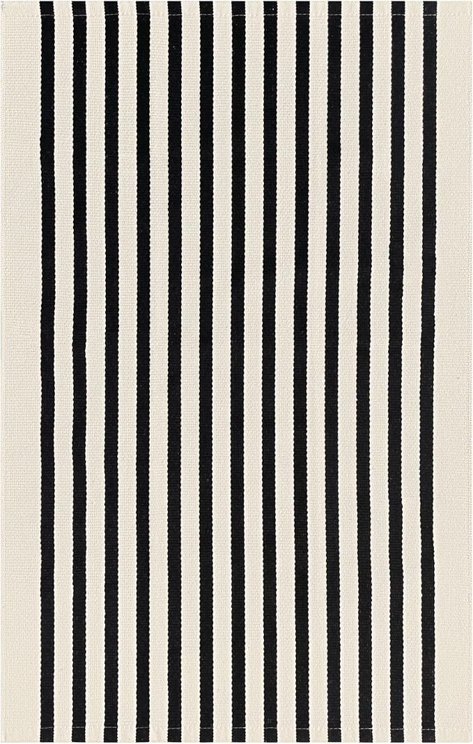 KOZYFLY Black and Beige Striped Porch Rug 27.5x43 Inches Area Rug Washable - Image 8