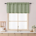 Chyhomenyc Green Kitchen Curtains 22 Inch Length, Light Filtering Faux Linen by Chyhomenyc