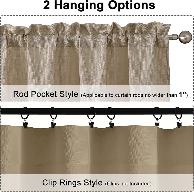 Chyhomenyc Camel Curtains 78 Inch Length 2 Panels Set, Faux Linen Textured - Image 6
