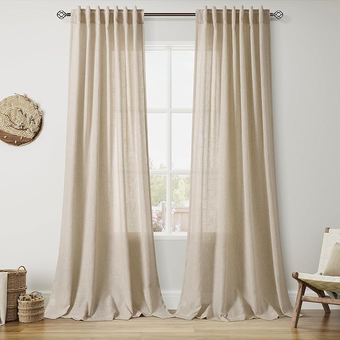Nanspring Taupe Burlywood Curtains 102 Inches Long by Nanspring