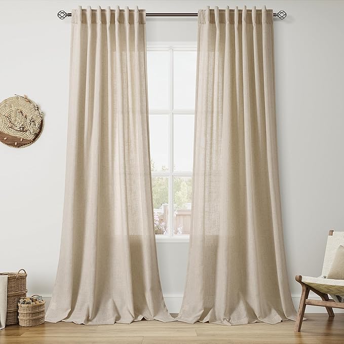 Nanspring Taupe Burlywood Curtains 96 Inches Long by Nanspring