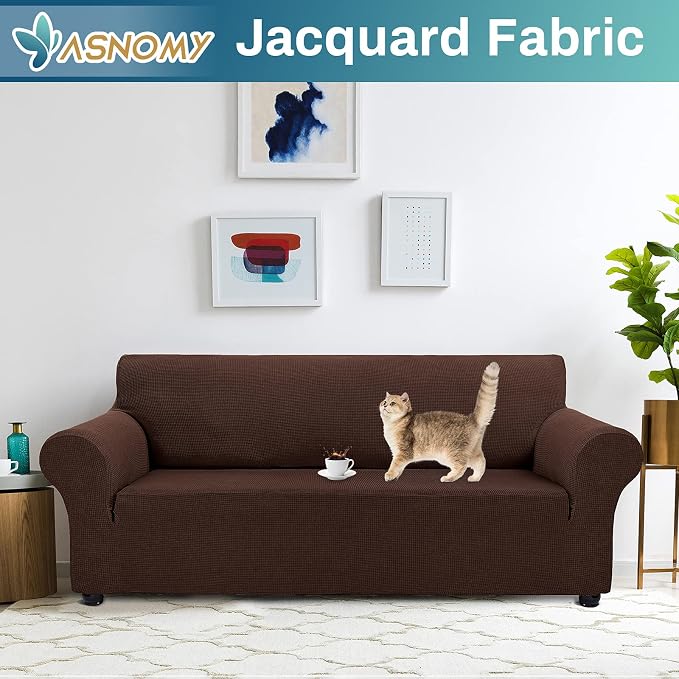 Asnomy Couch Covers for 3 Cushion Couch Sofa pet Friendly, 3 Seater Sofa Cover - Image 2