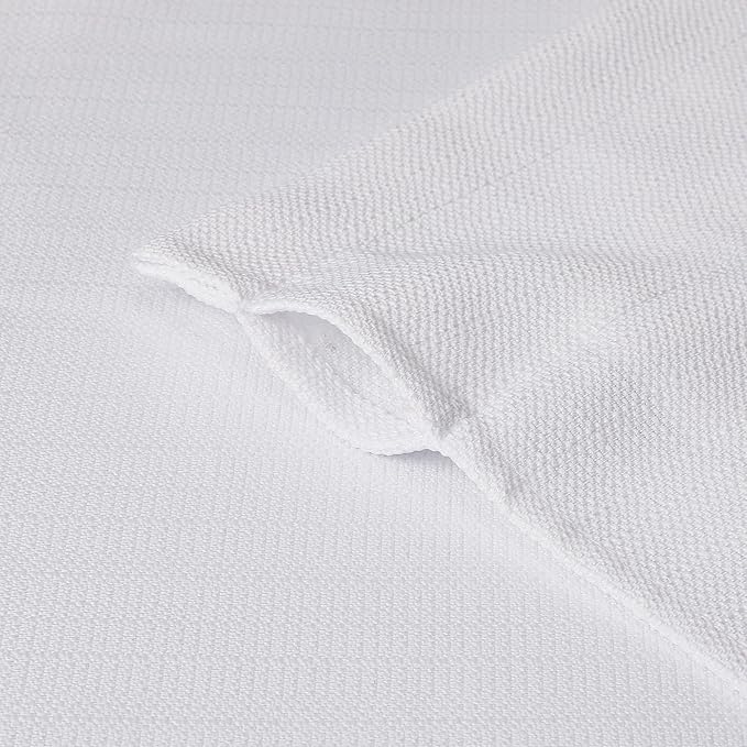 Chyhomenyc White Curtains 108 Inch Length 2 Panels Set, Faux Linen Textured - Image 9