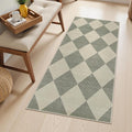 Beeiva Checkered Rug Runners for Hallways Non Slip, 2x4 Washable Runner Rug for by Beeiva