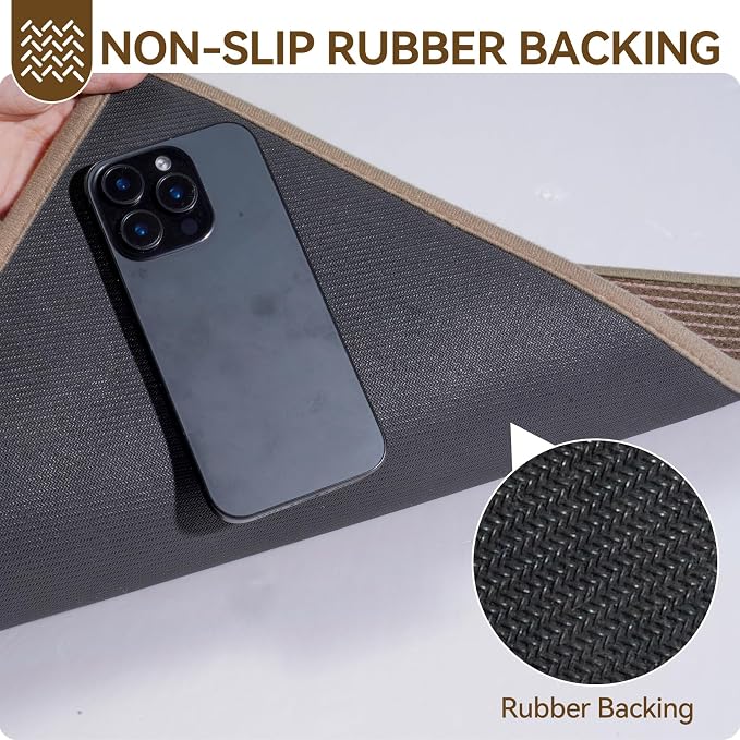 Front Door Mat 31''x47'', Non Slip Absorbent Dirt Resist Washable Low-Profile - Image 5