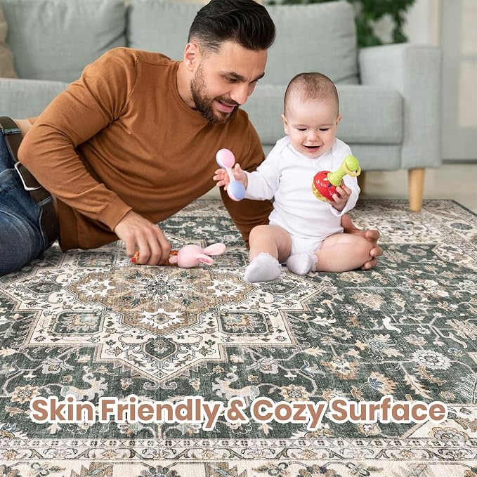Vintage Living Room Area Rug 10x14 - Image 3