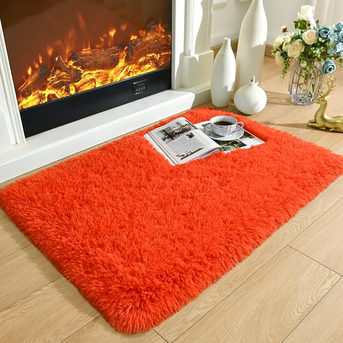Merelax Fluffy Rug Shaggy Area Rug, Mini Fuzzy Plush Kids Bedside Rug, Soft - Image 7