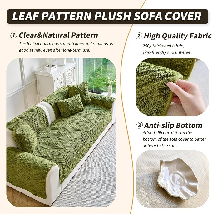 Sectional Couch Cover, Non-Slip Sofa Cover Plush Warm, Funny Fuzzy Pet Couch - Image 3