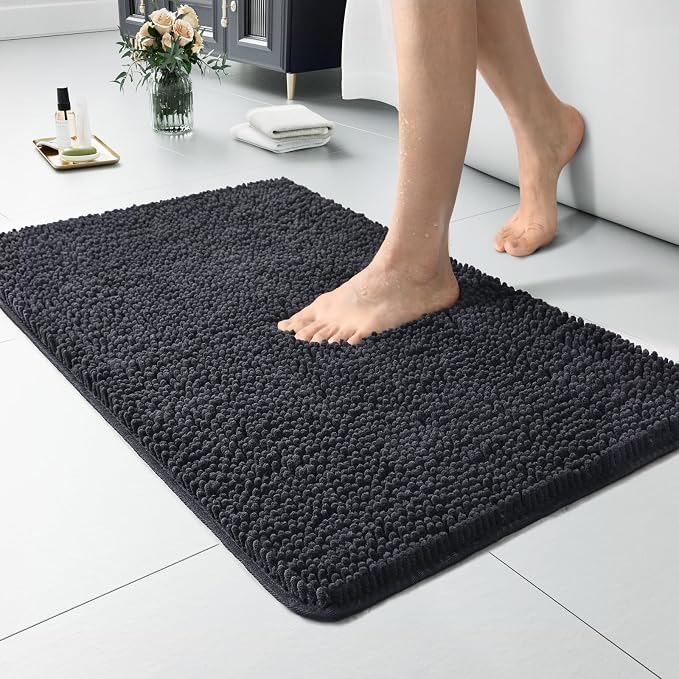 LOCHAS Luxury Bathroom Rug Shaggy Bath Mat 24 x 17 Inch, Washable Non Slip Bath by LOCHAS