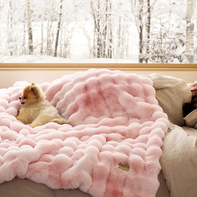 Bedsure GentleSoft Fluffy Fuzzy Twin Blanket, Soft Cozy Fleece Faux Fur Blanket - Image 7