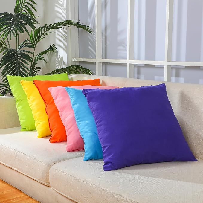 Preboun 8 Pcs 20 x 20 Inch Fresh Colors Decorative Throw Pillow Covers Mixed - Image 4