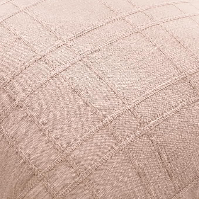 MIULEE Decorative Linen Check Throw Pillow Covers Neutral Farmhouse Vintage - Image 2