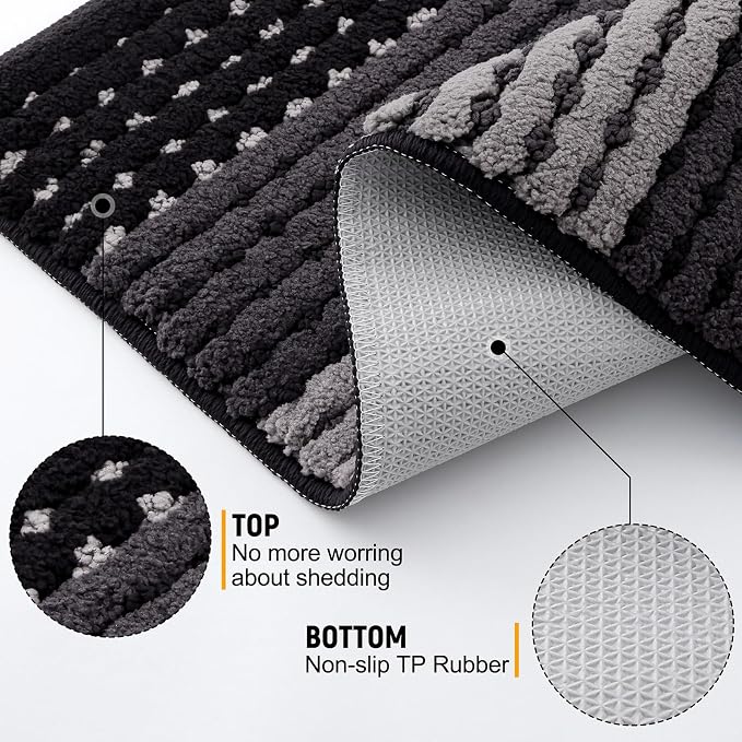 Kitinjoy Indoor Outdoor Door Mat, 48x30 Non-Slip Absorbent Dirt Trapper - Image 3