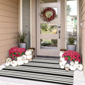 IOHOUZE Black and White Striped Rug 3'x5' Front Door Rugs Outdoor, Washable by iOhouze