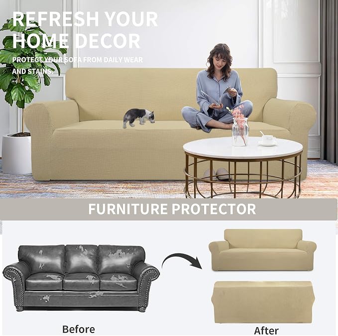 Easy-Going Stretch Oversized Chair Sofa Slipcover 1-Piece Couch Sofa Cover - Image 2