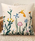 Embroidered Throw Pillow Cover 18x18 Inch by Kokaaee