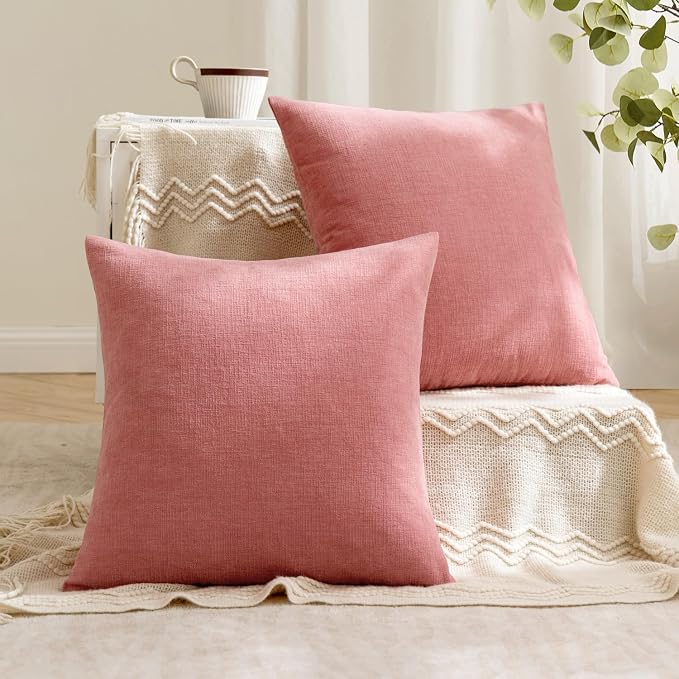 MIULEE Coral Red Couch Pillow Covers 18x18 Inch - Image 4