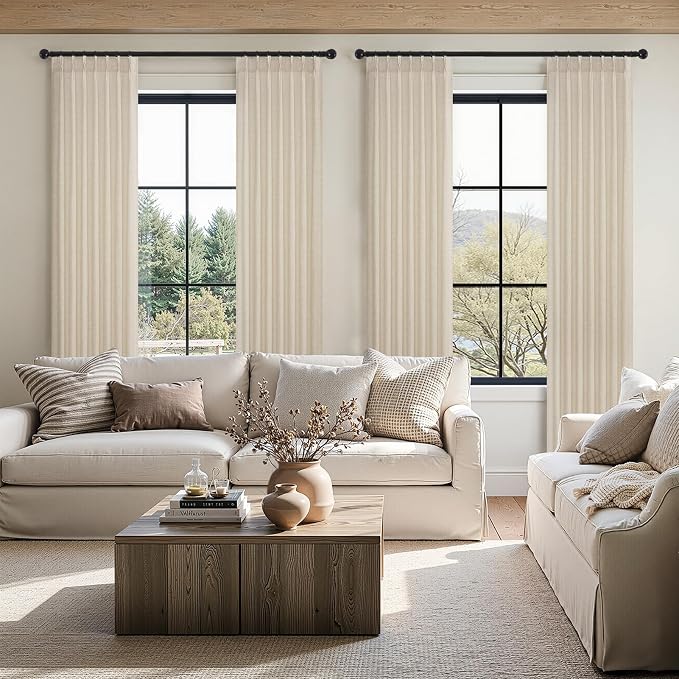 96 Inches Long Pinch Pleated Semi Sheer Curtains - Image 5