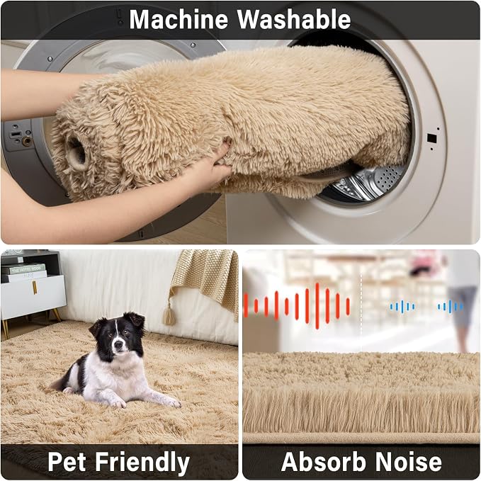 Merelax Soft Modern Indoor Large Shaggy Rug - Image 5