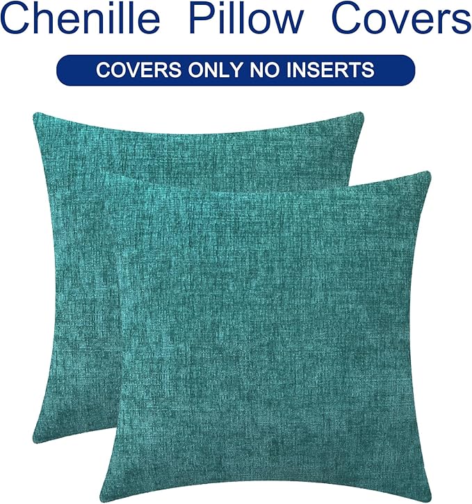 CaliTime Throw Pillow Covers Decorative 16 X 16 Inches Pack of 2 Cozy Chenille - Image 6