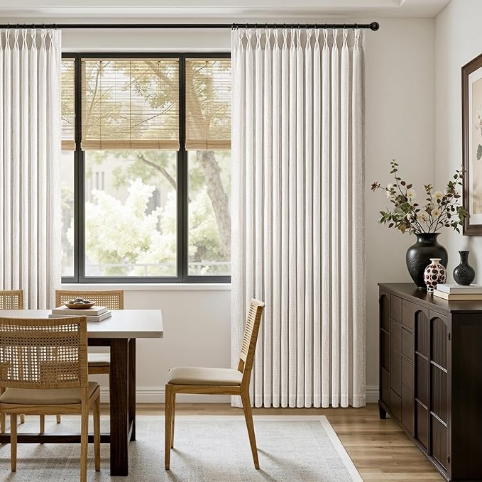 MIULEE Extra Wide 60 Inch Width Pinch Pleated Thick Linen Curtains 96 Inches - Image 5