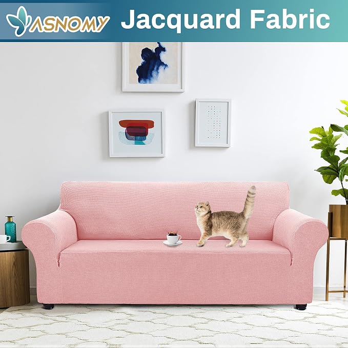 Asnomy Couch Covers for 3 Cushion Couch Stretch Sofa Covers Slipcovers - Image 2