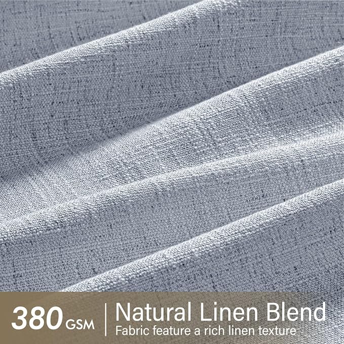 MIULEE Pinch Pleated Thick Linen Curtains 96 Inches Long 2 Panels - Image 4
