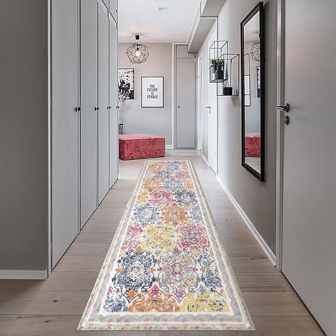 Vaukki Hallway Runner Rug, Vintage Shaggy Soft Laundry Rug Runner, Non Slip by Vaukki